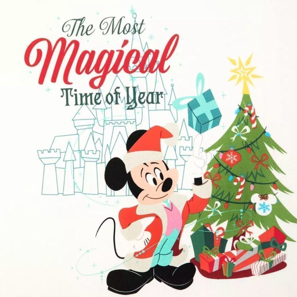 Santa Mickey Mouse Pullover Sweatshirt Walt Disney World NWT 3XL In Hand! - Picture 2 of 3